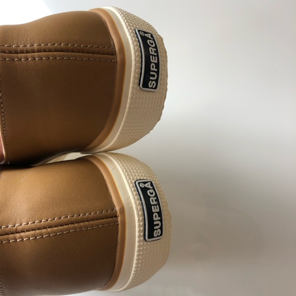 NWT Superga leather tan sneakers - Picture 9 of 12